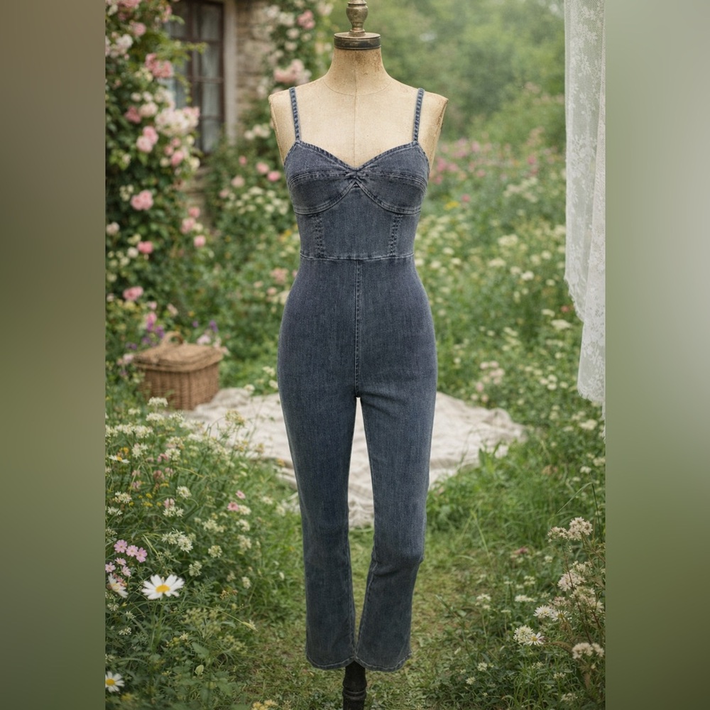 Mahina Denim Straight Leg Jumpsuit